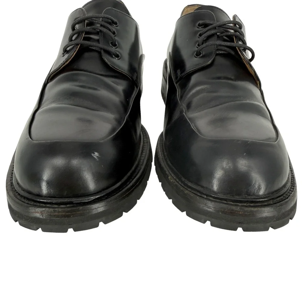 To Boot New York Apron Toe Derby Shoes Men 10.5 Black Leather Chunky Lug Sole